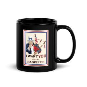 Uncle Sam Piper Black Glossy Mug