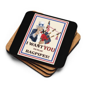 Uncle Sam Piper Cork-back coaster