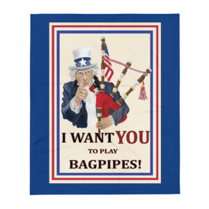Uncle Sam Piper Throw Blanket