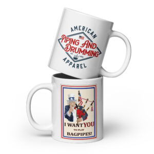 Uncle Sam Piper White glossy mug