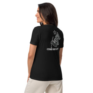 Come and Play It Piper women’s relaxed v-neck t-shirt