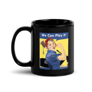 Rosie the Piper Black Glossy Mug