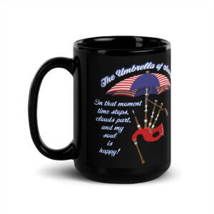 Umbrella of Sound Black Glossy Mug