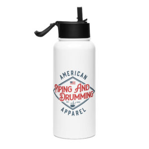 APD Logo Stainless steel water bottle with a straw lid