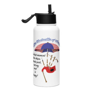 Umbrella of Sound Stainless steel water bottle with a straw lid