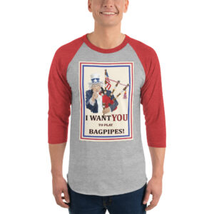 Men's Uncle Sam Piper 3/4 sleeve raglan shirt