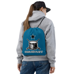 Come and Play It Drummer Blue Drawstring bag