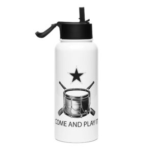 Come and Play It Drummer Stainless steel water bottle with a straw lid
