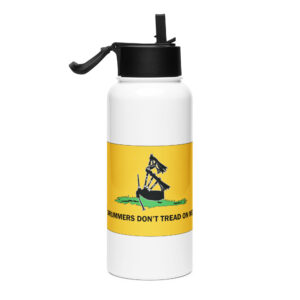 Gadsden Piper Flag Stainless steel water bottle with a straw lid