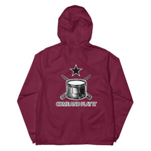 Come and Play It Drummer lightweight zip up windbreaker