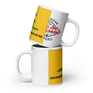 Gadsden Piper Flag White glossy mug