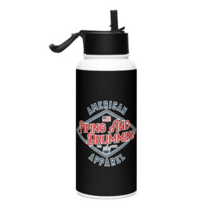 APD Flag Stainless steel water bottle with a straw lid