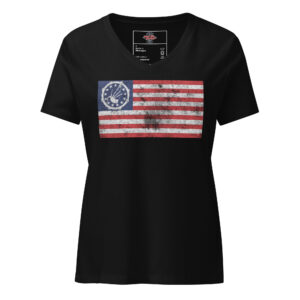 APD Flag front Women’s relaxed v-neck t-shirt